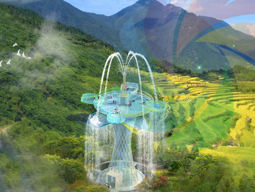 浙江丽水云和梯田观景塔